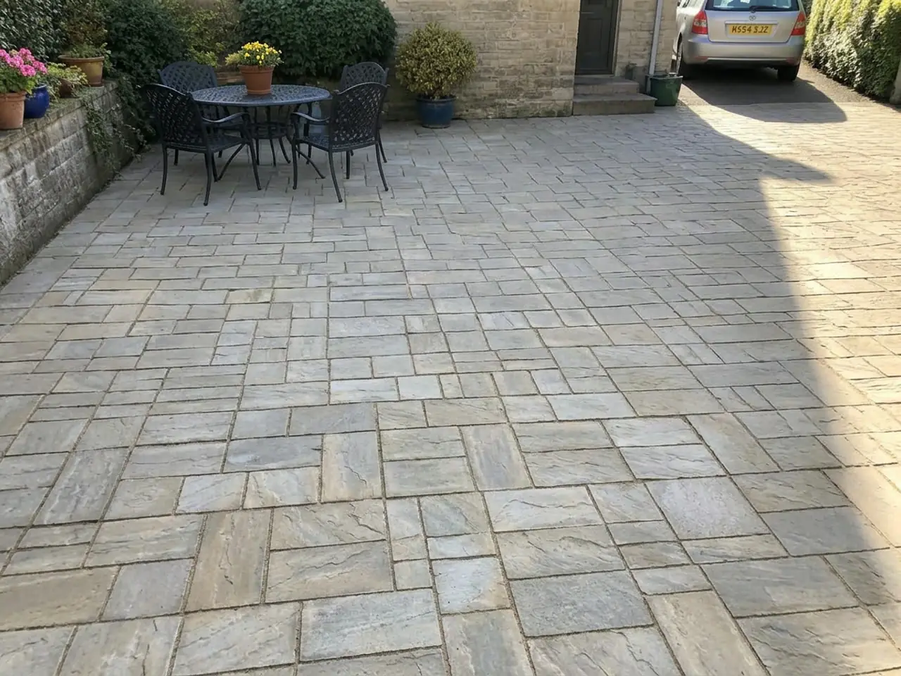 Nettoyage de dallage et terrasse à Crottet — après